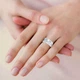 Обручку DIAMOND of LOVE "Рушник: Гвоздика" в білому золоті, 17,5 р - зображення 2