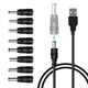 Кабель USB та набір перехідників 8 в 1 під роз'єм 5.5 х 2,1: 3,5 х1, 35; 4,0 х1, 7; 4,8 х1, 7; 5,5 х1, 7; 5,5 х2, 1; 5,5 х2, 5; 6,3х3.0 Ameni M8 - зображення 3