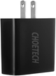 Мережевий зарядний пристрій Choetech US 3 x USB-C з цифровим дисплеєм 15 W Black (6971824972139) - зображення 4