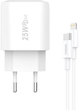 Ładowarka sieciowa Foneng + kabel Typ-C - Lightning 25 W Biała (EU40 Type-C - iPhon) - obraz 1