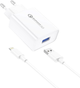 Ładowarka sieciowa Foneng + kabel USB - Lightning 3A Biała (EU13 iPhone) - obraz 1