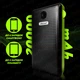 Повербанк умб 20000 mah со встроенными кабелями micro usb type c lightning Andowl Q-T70Х1 павербанк для телефона роутера устройств powerbank внешний портативный аккумулятор повербанки большой емкости черно зеленый - изображение 5