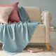 Плед IKEA THORGUN светло-синий 120х160 см. 405.134.61 - изображение 2