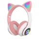 Беспроводные наушники Bluetooth Cat STN-28 с подсветкой розовый - изображение 1