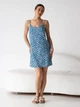 Ночная рубашка женская BARWA garments 0342 L Белый цветок на синем (2110003423213) - изображение 3