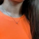 Серебряное колье с фианитами, вес изделия 2,14 гр (2160915) - изображение 8