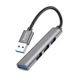 USB Hub Hoco HB26 4 in 1 adapter USB to 4USB (USB3.0+USB2.0*3) Сірий - зображення 2