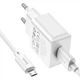 Зарядное устройство для Hoco C106A 2in1 1-USB; кабель microUSB/USB 1м; 2,1A, white (58282) - изображение 5
