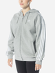 Толстовка на блискавці з капюшоном жіноча adidas Adicolor Classics 3-Stripes Full-Zip Hoodie W IK0437 M Сіра (4066761398448) - зображення 1