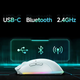 Миша Mechrevo M500HF ігрова з комбінованим підключенням USB, Bluetooth, USB 2.4ГГц, RGB, 4800DPI, білий - зображення 2