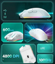 Миша Mechrevo M500HF ігрова з комбінованим підключенням USB, Bluetooth, USB 2.4ГГц, RGB, 4800DPI, білий - зображення 8