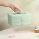 Шкатулка Casegrace SP-01245 Tiffany 20*15*10 для украшений и ювелирных изделий двухуровневая с зеркалом - изображение 6