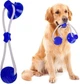 Іграшка для собак канат на присоску з м'ячем Dog Toy Rope синій - зображення 6