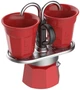 Набор Bialetti Mini Expres гейзерная кофеварка на 2 чашки+2 чашки red 80 мл (0007303/NP) - изображение 4