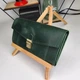 Кошелек кожаный на замочке Двойной конверт Крейзи Хорс матовый винтажный Зеленый - изображение 7