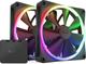 Chłodzenie NZXT F140RGB Double 140 mm + Hub Black (RF-R14DF-B1) - obraz 1