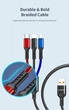 Універсальний шнур для заряджання телефону Awei CL-971 3в1, Lightning, microUSB Type-с (1010610-Other) - зображення 7