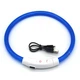Світлодіодний Lesko Blue L LED нашийник L-18 USB водовідштовхувальний, що світиться, для собак і котів - зображення 4