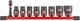 Набор головок ударных Milwaukee 3/8" 9 предметов 8-19 мм + переходник (4932480454) - изображение 2