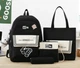 Рюкзак 4 в 1 шкільний для дівчинки XGO BAG (набір: рюкзак, шоппер, пенал, сумочка), чорний - зображення 5