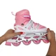 Роликовые коньки раздвижные с защитой и шлемом Power Supers 9456 размер 35-38 Pink-White - изображение 7