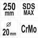 Молоток Для Перфоратора SDS-Max 20 х 250 мм Cr-Mo YATO (YT-47195) - изображение 7