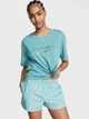 Пижама (футболка + шорты) Victoria's Secret Cotton Short Tee-Jama Set XS бирюзовая - изображение 1