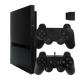 Набор Консоль Sony PlayStation 2 Slim SCPH-7xxx Chip Black Б/У + Геймпад Беспроводной RMC - изображение 1