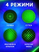 Лазерна указка з насадками для презентацій та котів Laser 303 Green високої потужності на акумуляторі зоряне небо - зображення 4