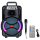 Беспроводная караоке колонка с микрофоном, пультом и RGB-подсветкой ZQS8166W Черный - изображение 1