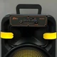 Безпровідна караоке колонка ZQS10102 з двома мікрофонами, Bluetooth акустика 20 Вт, портативна музична система з RGB-підсвічуванням, FM-радіо, USB, TF-картою, TWS, акумулятором 3000 мАг та пультом для вечірок і відпочинку - изображение 5