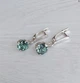 Сережки Hand Made з кристалами Swarovski кольору Erinit спокійний зелений - зображення 1