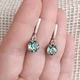 Сережки Hand Made з кристалами Swarovski кольору Erinit спокійний зелений - зображення 3