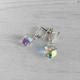 Серьги Hand Made с кубиками хамелеонами Swarovski цвета Crystal AB CAL - изображение 1