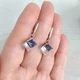Серьги Hand Made с кубиками хамелеонами Swarovski цвета Crystal AB CAL - изображение 4