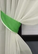 Кухонные шторы VR-Textil № 091к с ламбрекеном и подвязками темно-салатовый с молочным 280х170 см (52-0859) - изображение 3