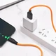Кабель Hoco X21 Plus (USB to Type-C / 3A) / длина кабеля 1 метр / (black & orange) - изображение 4