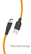 Кабель Hoco X21 Plus (USB to Type-C / 3A) / длина кабеля 1 метр / (black & orange) - изображение 1