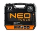 Набір інструментів та торцевих головок 1/4", 1/2" CrV 77 елементів Neo Tools 08-915 - изображение 4