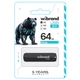 USB флеш накопичувач пластиковий брелок із колпачком Flash Wibrand WI2.0/GR64P3B USB 2.0 Grizzly 64Gb Black - зображення 2