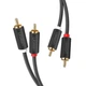 Кабель переходник UGREEN AV104 2RCA Male to 2RCA Male Cable 200cm Black - изображение 1