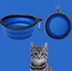 Складна дорожня миска для собак та котів Pet Bowl партитивна силіконова миска з карабіном для води та корму 350 мл, синій (86709047) - зображення 1