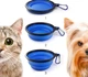Складна дорожня миска для собак та котів Pet Bowl партитивна силіконова миска з карабіном для води та корму 350 мл, синій (86709047) - зображення 5