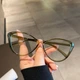 Очки для компьютера Blue Blocker с защитой от синего света Cat Eye Оливковые (A9857) - изображение 2