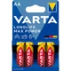 Батарейка лужна Varta Longlife Max Power 4706 101 404, AA/(HR6), блістер 4шт - зображення 1