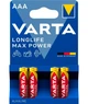 Батарейка щелочная Varta Longlife Max Power 4703 101 404, AAA/(LR03), блистер 4шт - изображение 1