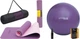 Набор Коврик спортивный Cornix TPE 183 x 61 x 0.6 см для йоги и фитнеса XR-0007 Plum/Rose+Мяч для фитнеса (фитбол) Cornix 75 см Anti-Burst XR-0027 Violet - изображение 1