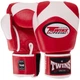 Перчатки боксерские кожаные TWINS VELCRO BGVL13 (размер 12 oz, Красный-белый) - изображение 1