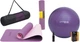 Набор Коврик спортивный Cornix TPE 183 x 61 x 0.6 см для йоги и фитнеса XR-0007 Plum/Rose+Мяч для фитнеса (фитбол) Cornix 85 см Anti-Burst XR-0250 Фиолетовый - изображение 1