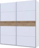 Шкаф купе Doros G-Caiser Белый/Белый вставка Дуб Эвок 2 ДСП /5 частей 220х60х240 (44900283) - изображение 2